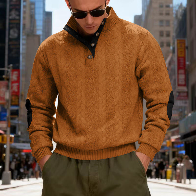 Men's knitted sweater with contrasting details and modern button closure Lune London
