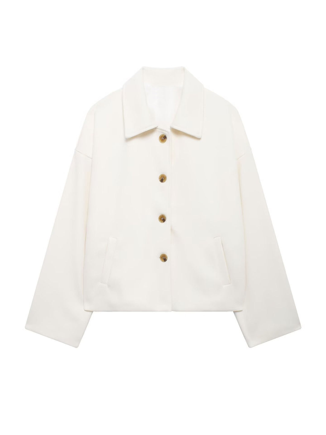 Ladies Oversized Wool Jacket with Decorative Buttons Lune London