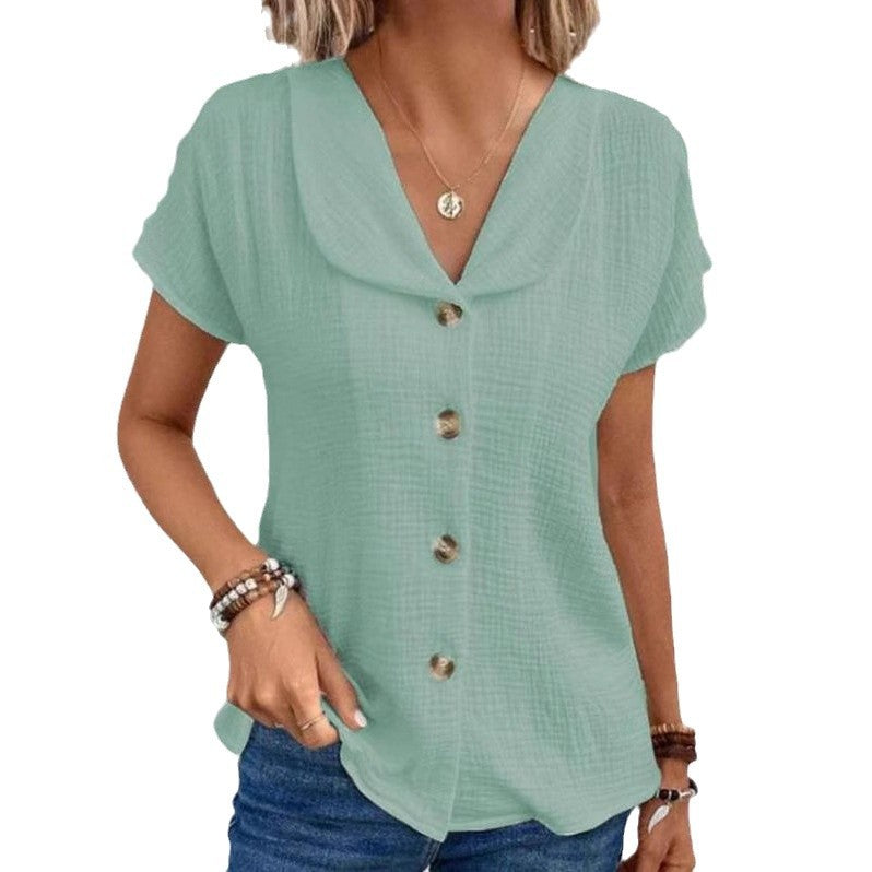 Women's shirt with visible buttons in lightweight fabric Lune London