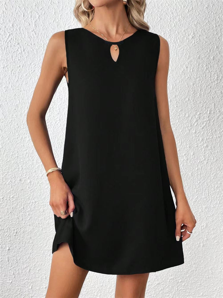 A-line women's dress with an elegant keyhole neckline Lune London