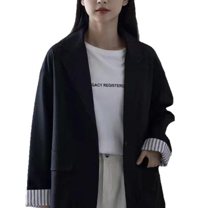 Blazer long décontracté pour femmes avec revers classiques Chic & Stil