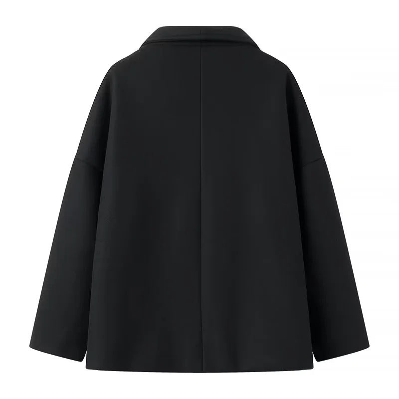 Oversized double-breasted blazer for women with elegant shawl collar and large buttons Lune London