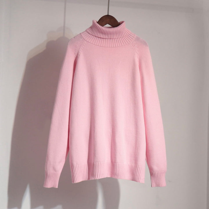 Pull en tricot pour dames avec col montant et coupe décontractée Chic & Stil