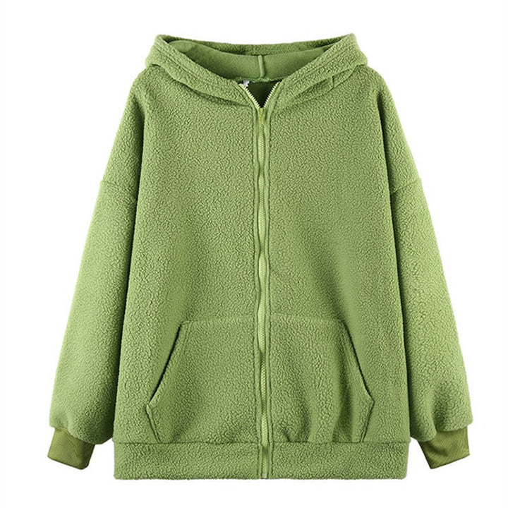 Women's cozy fleece jacket with ears and practical side pockets Lune London