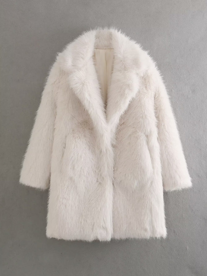 Women's fleece jacket with double lapels Lune London