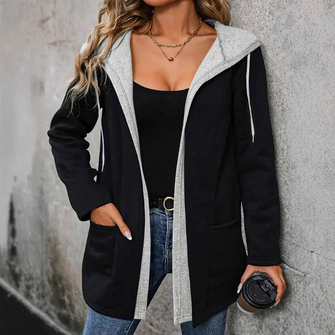 Ladies Urban Hoodie Coat with high-quality inner lining and practical pockets Lune London