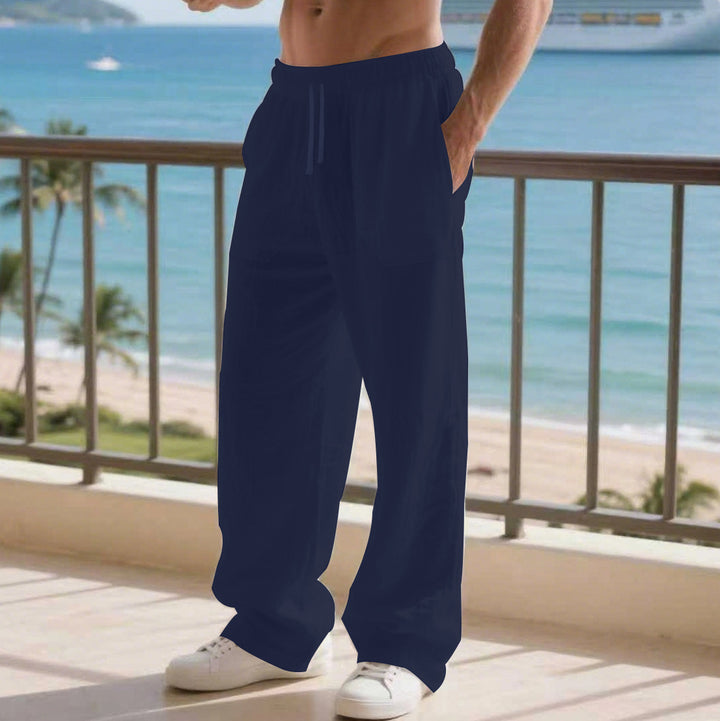 Comfortable beach pants for men with side pockets and elastic waistband Lune London