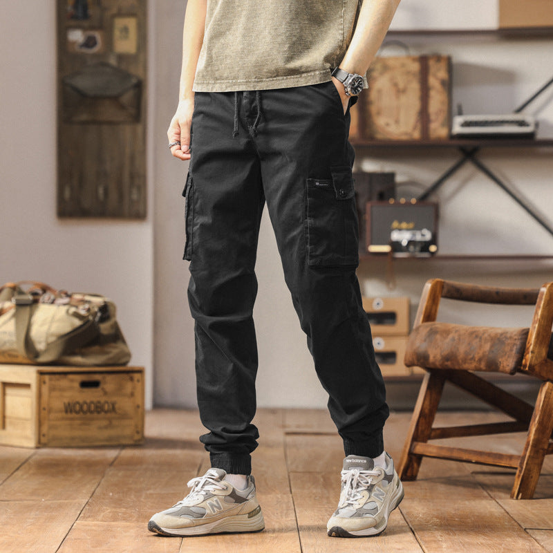 Pantalon cargo robuste pour hommes avec taille élastique et poches pratiques Lune London