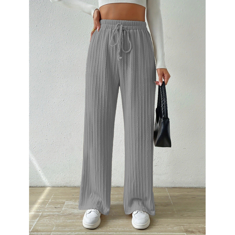 Comfortable casual pants for women in ribbed design Lune London