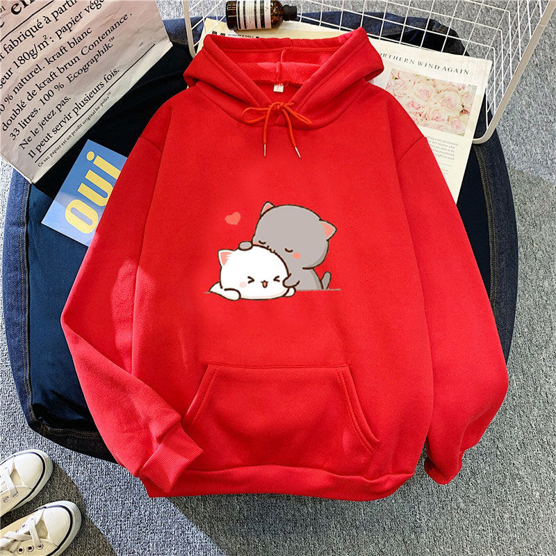 Women's hoodie with playful cat motif and comfortable fit Chic & Stil