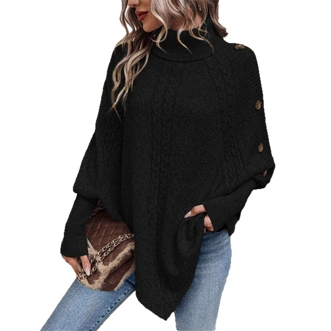 Oversized knit sweater for women with a modern cable knit pattern and button details Lune London