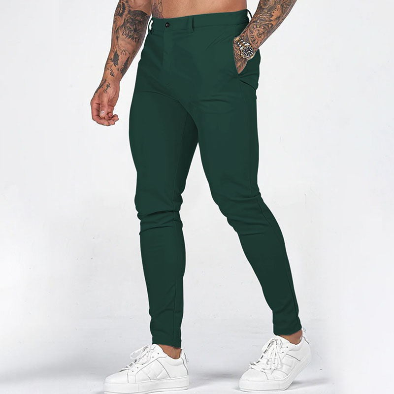 Slim fit chino pants for men with elastic waistband Lune London