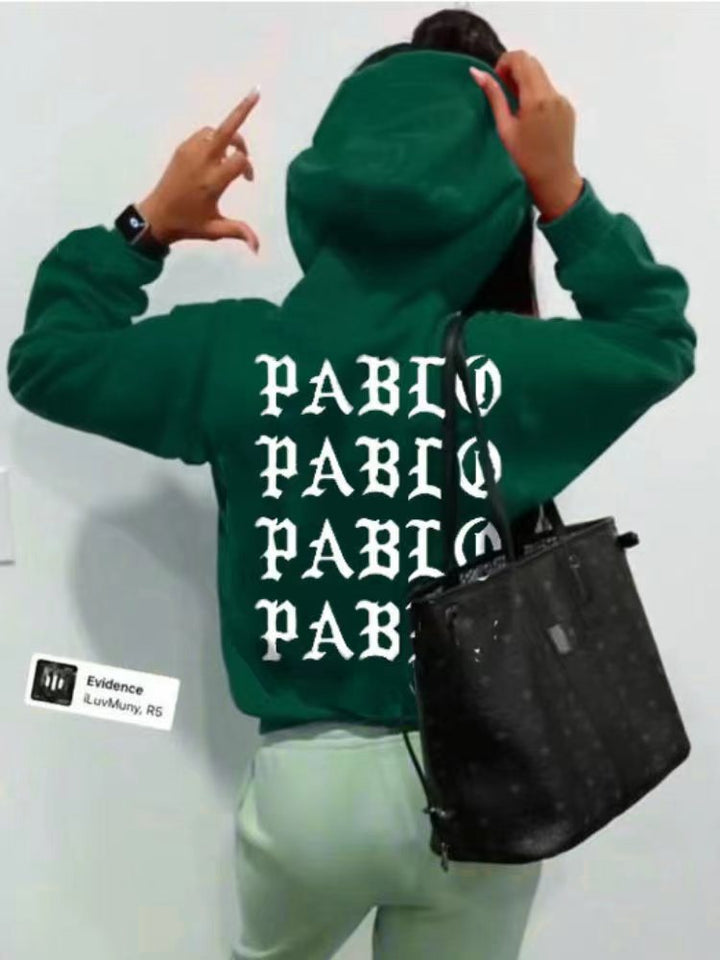 Casual hoodie for women with creative text Lune London