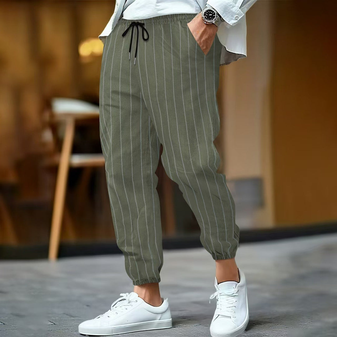Elegant casual pants for men with a striped pattern Lune London