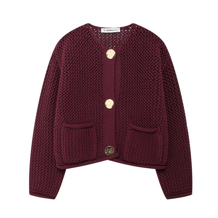 Lady cardigan with a breathable knit structure and practical pockets Lune London