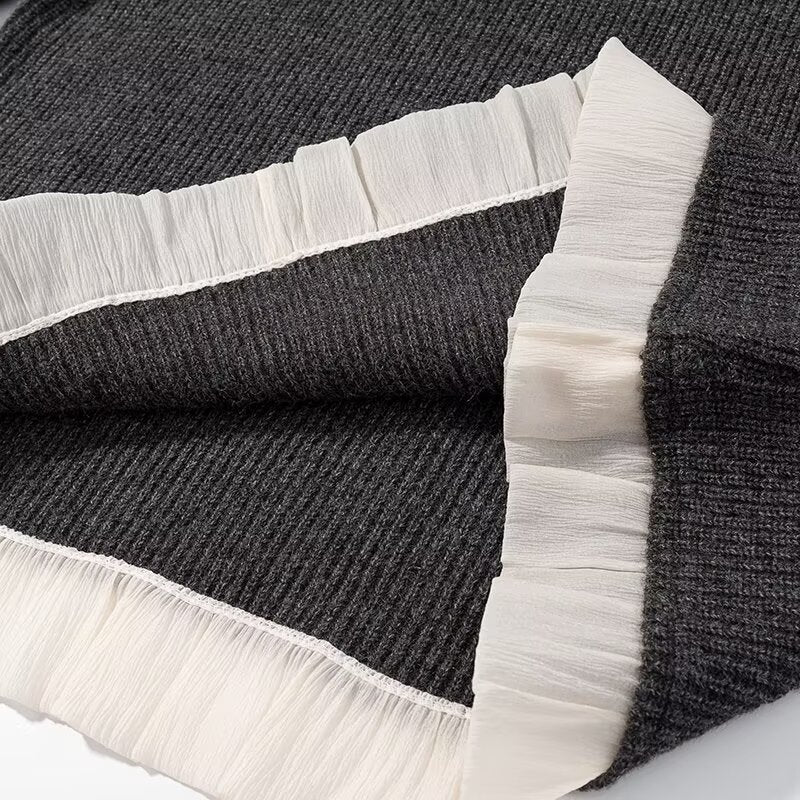 Ensemble tricoté pour femmes avec ourlet volant de haute qualité Chic & Stil
