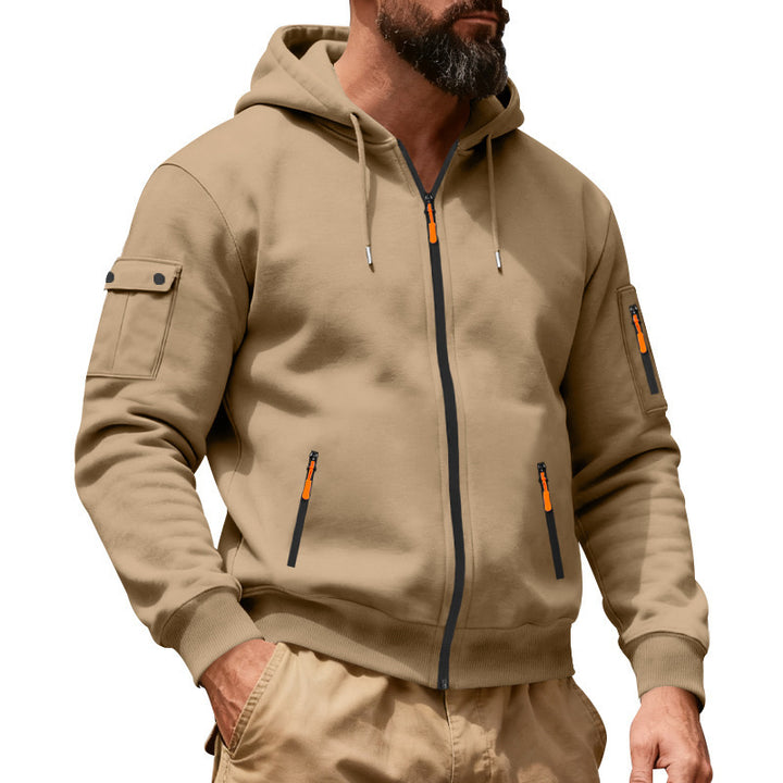 Men's sporty hoodie with practical zip pockets Lune London