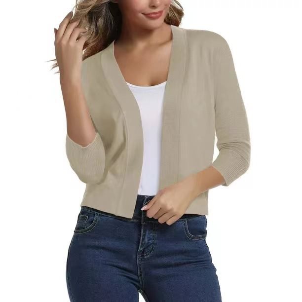 Ladies casual cardigan with open front and 3/4 sleeves Lune London