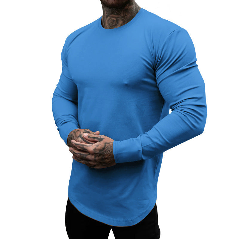 Men's Long Sleeve Shirt Made Of Soft Elastic Cotton Blend with Crew Neck Lune London