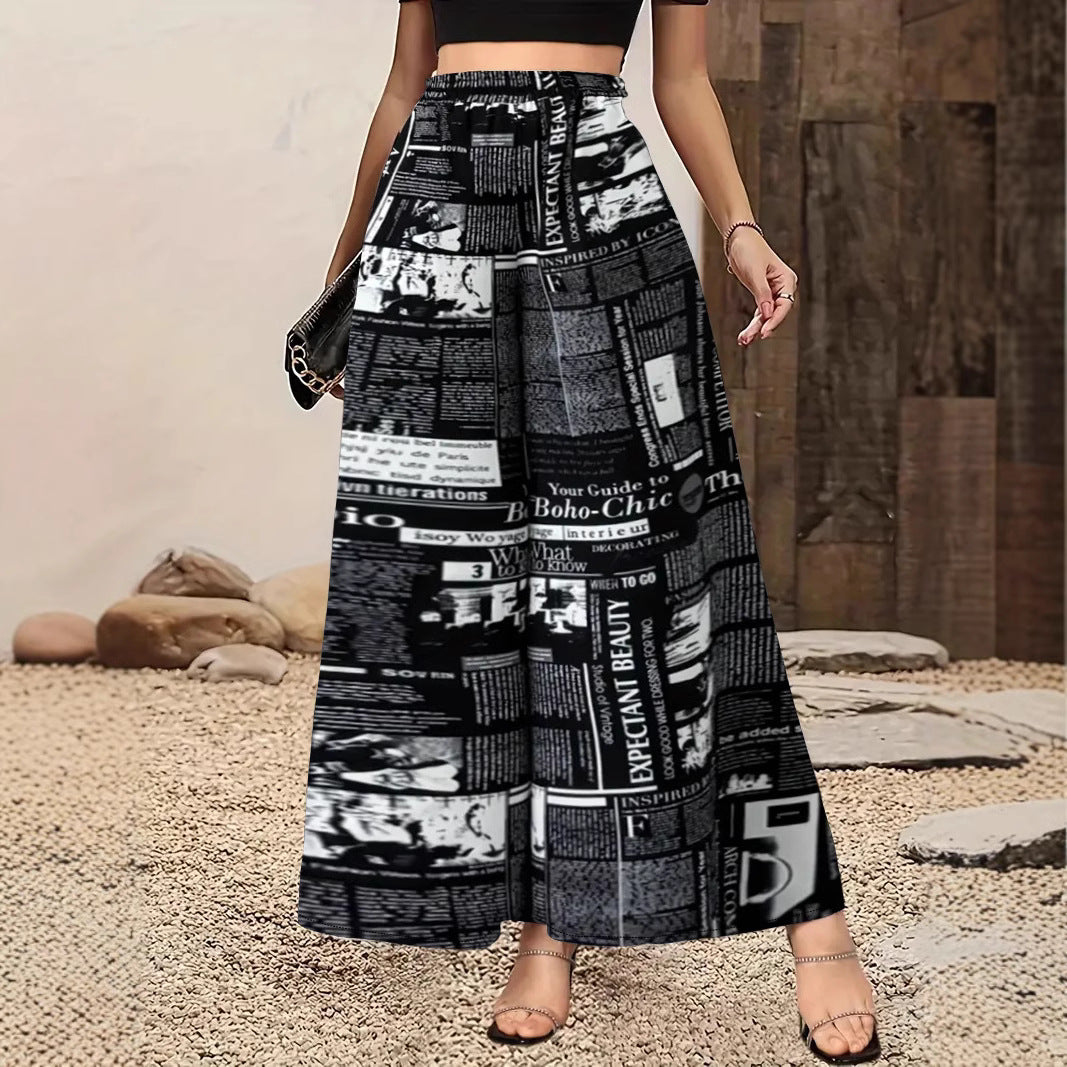 Ladies Long Pleated Skirt with Trendy Fashion Print from Lune London