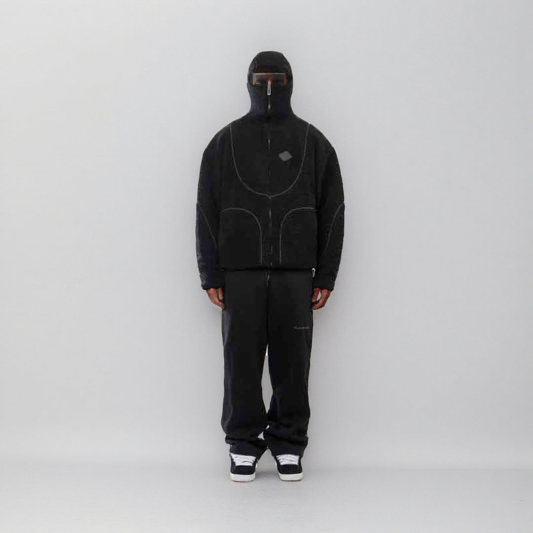 Comfortable teddy jacket for men with contrasting seams Lune London