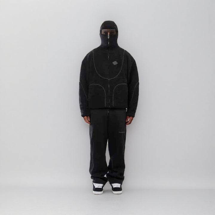 Comfortable teddy jacket for men with contrasting seams Lune London