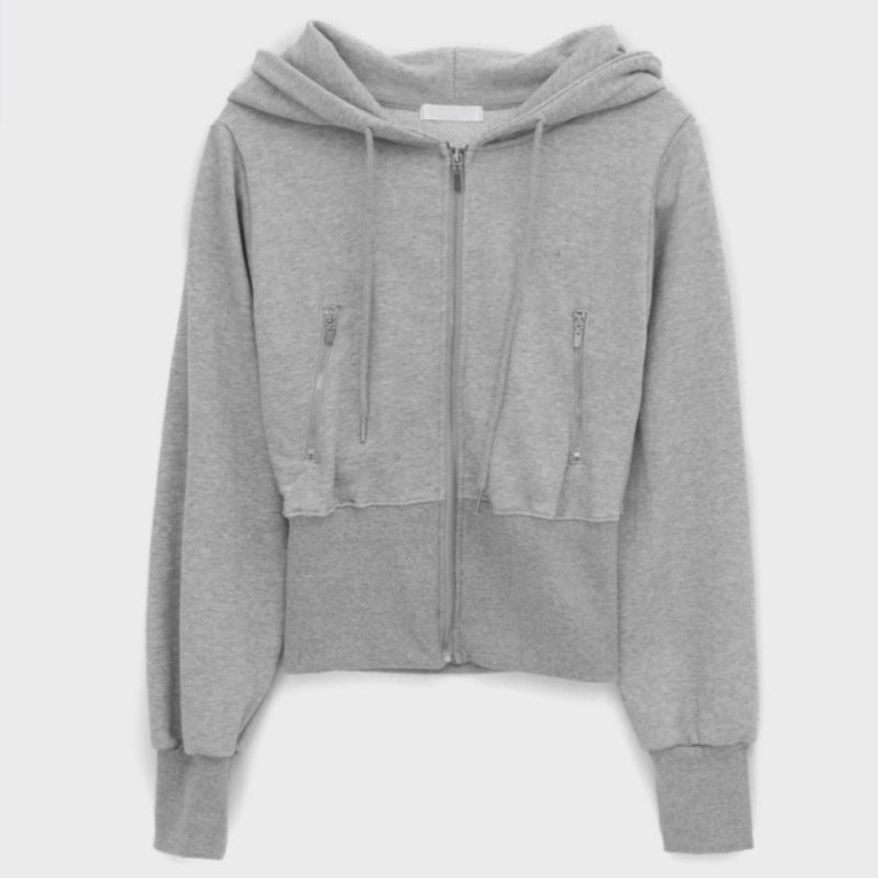 Ladies sporty zip hoodie with a fitted cut Chic & Stil