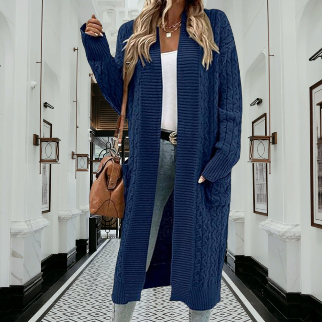 Cardigan femme en tricot épais avec design ouvert et poches pratiques Chic & Stil