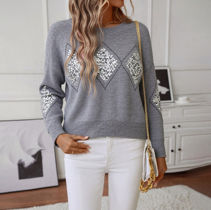 Ladies sparkling sweater with diamond pattern Lune London