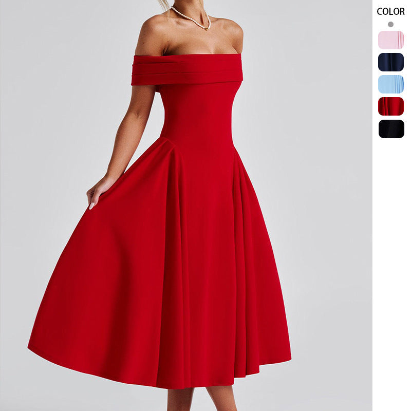 Women's Elegant Evening Dress with Strapless Design and Voluminous Skirt Lune London