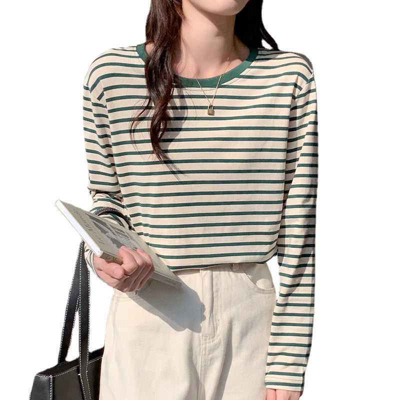 Women's Casual Long Sleeve Shirt with Trendy Stripe Pattern Chic & Stil