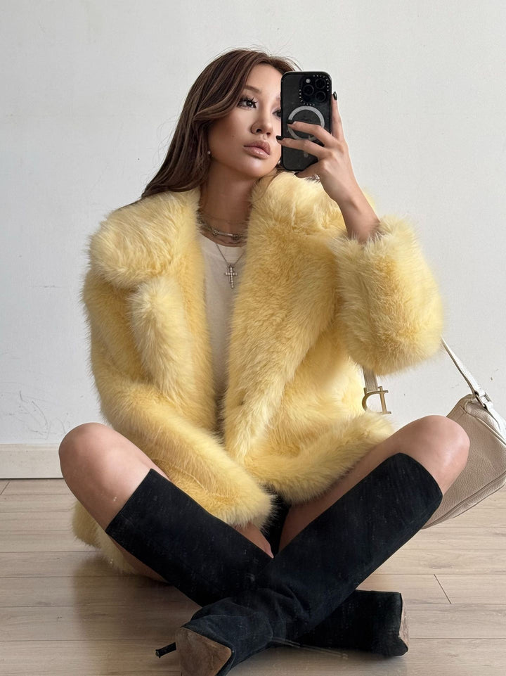 Ladies Luxury Faux Fur Jacket Lune London