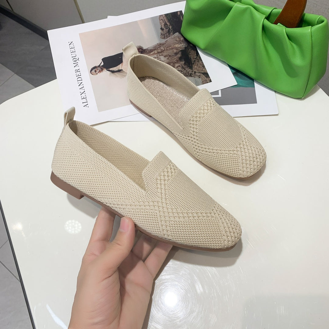 Ladies Breathable Knit Slippers Flats Lune London