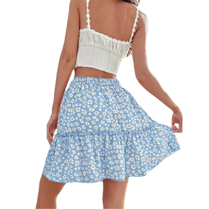 Ladies Floral Pleated Mini Skirt Fluid Lune London
