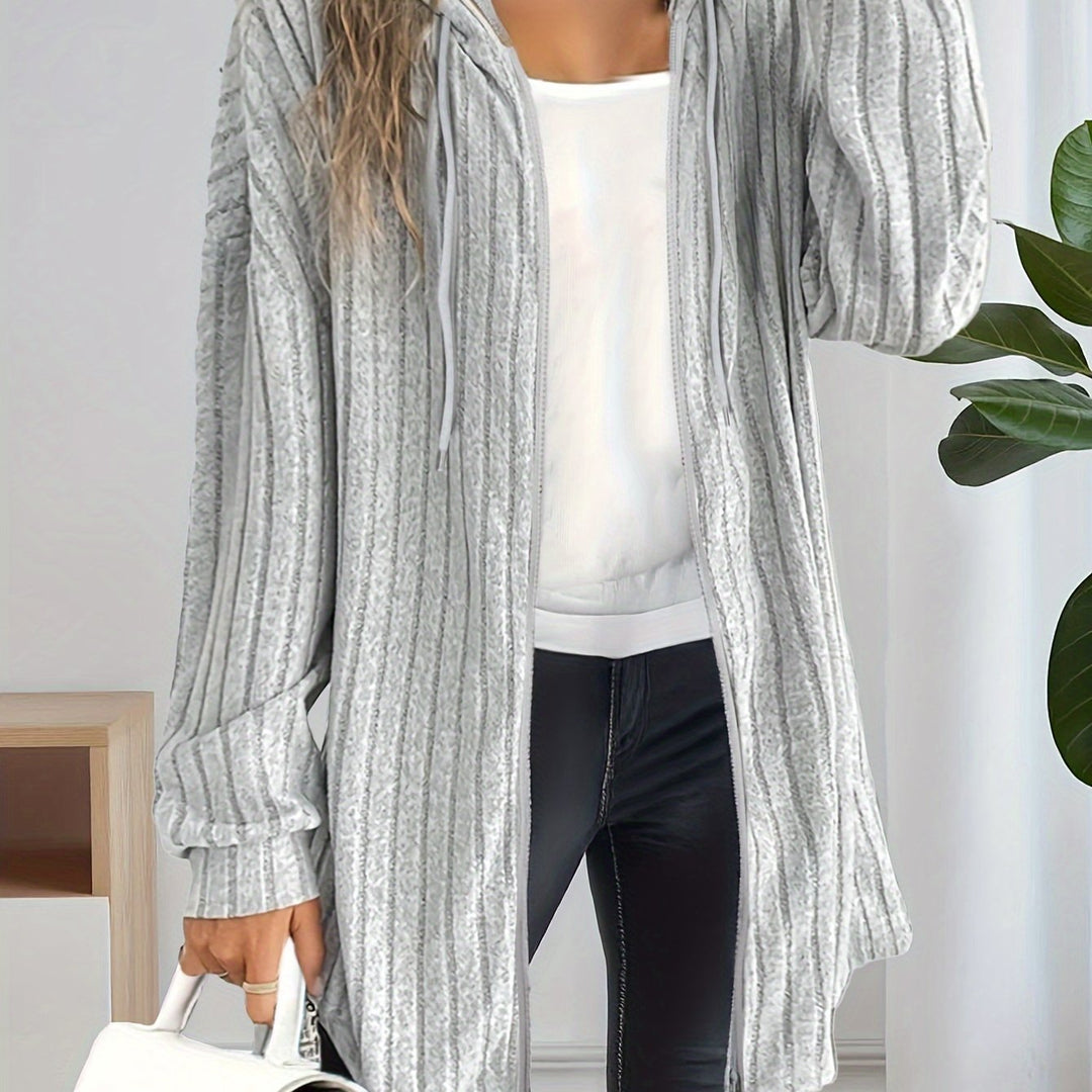 Women's casual long cardigan with textured design Lune London