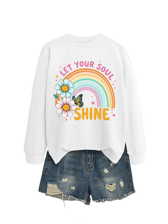Sweatshirt pour femmes avec dégradé coloré et design graphique floral Chic & Stil