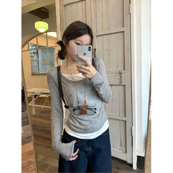 Women's Casual Long Sleeve Shirt with Fine Dots Chic & Stil
