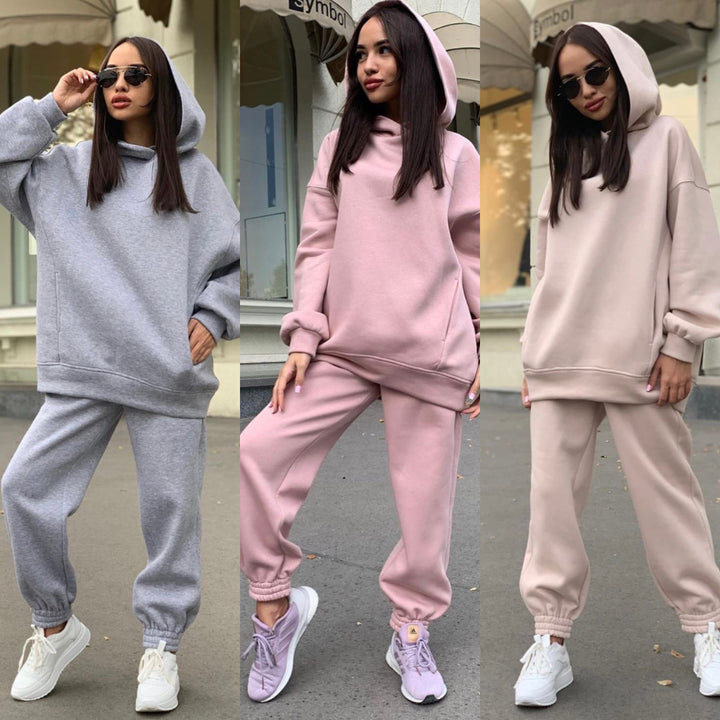 Ensemble de Sweat à Capuche Sportif pour Femmes et Pantalons de Jogging Chic & Stil