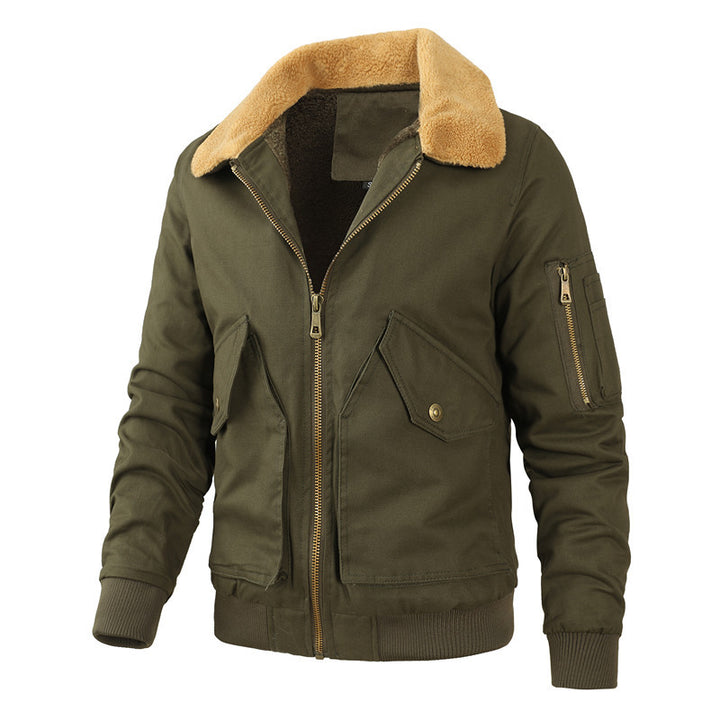 Veste militaire décontractée pour hommes avec doublure en teddy Lune London