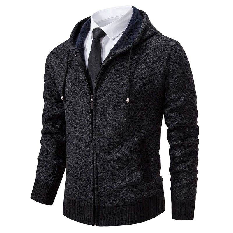 Trendy hooded sweatshirt jacket for men with an elegant pattern Lune London