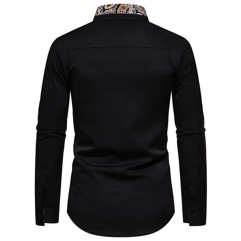 Classic long sleeve shirt for men with a modern paisley pattern Lune London