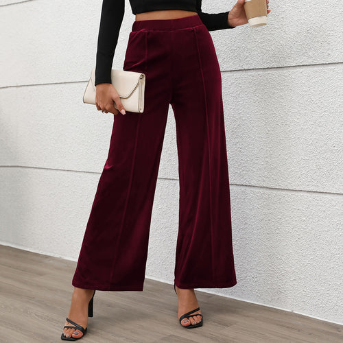 Women Velvet Wide Pants Lune London