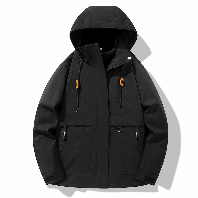 Functional jacket for men with adjustable hood and practical pockets Lune London