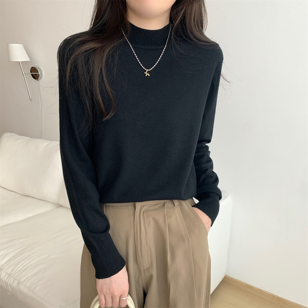 Femme Pull Élégant Col Roulé en matériau tricoté de haute qualité Chic & Stil