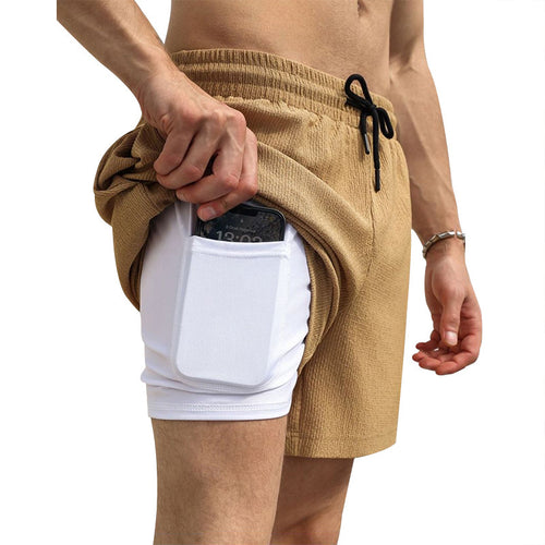 Men's sports shorts with practical pocket for smartphone Lune London
