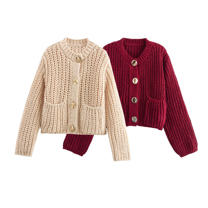 Thick knit women's sweater with modern details Lune London