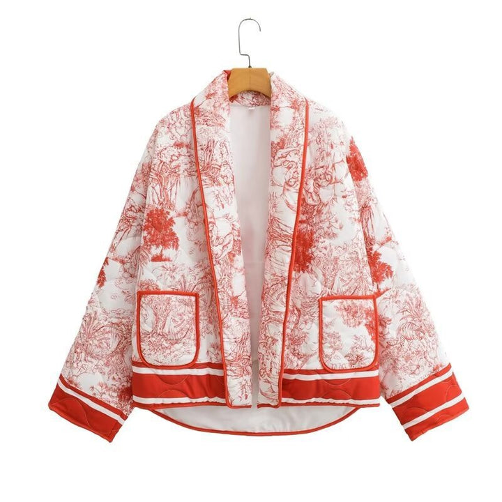 Veste matelassée à motifs pour femmes avec poches élégantes et design moderne Chic & Stil