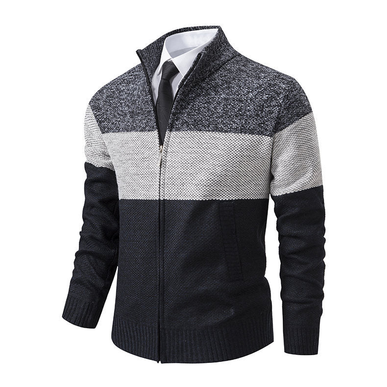 Fashionable men's jacket with high collar and modern zipper Lune London