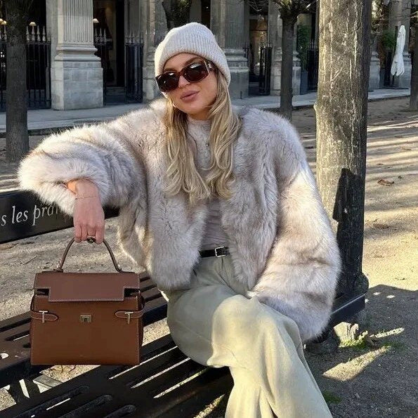 Ladies comfortable faux fur jacket Lune London