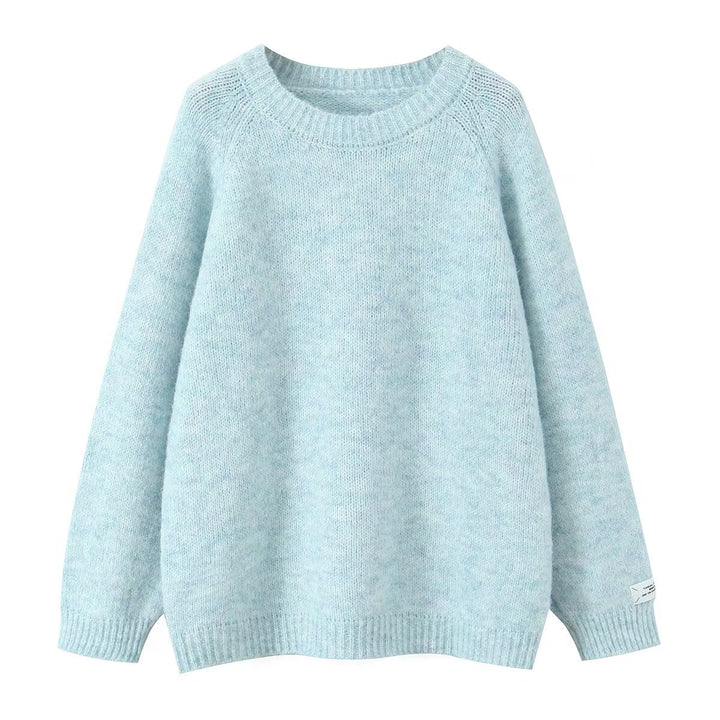 Pull en tricot confortable pour femmes avec col rond